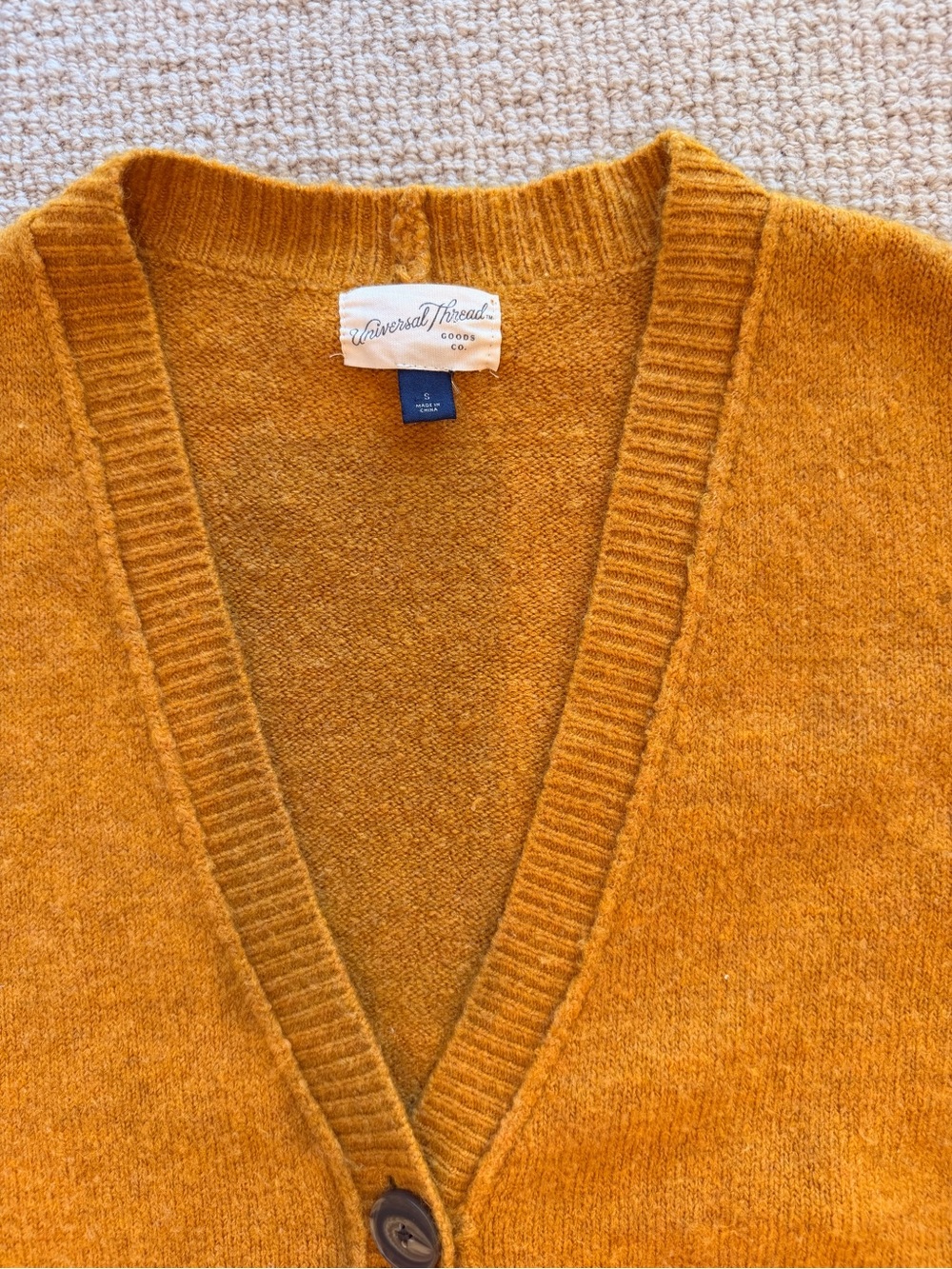 Universal Thread Mustard V-Neck Button Cardigan - Picture 3 of 5